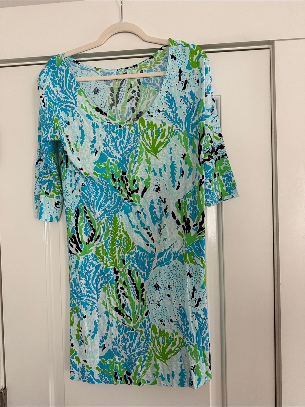 Lilly Pulitzer Blue, Green & White Mini Dress